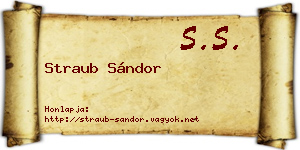 Straub Sándor névjegykártya